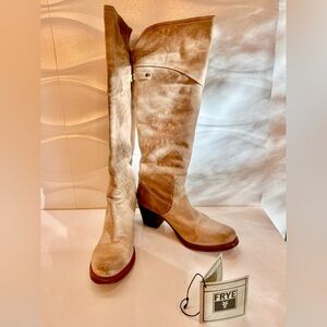 Frye riding motorcycle western boots.